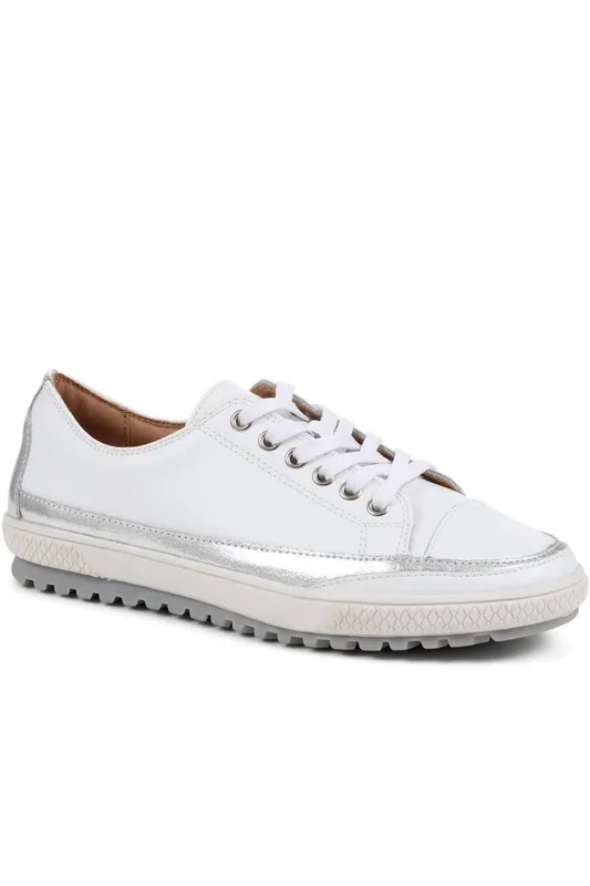 Pavers Women's Memory Foam Trainers in White Size: 4 White 4