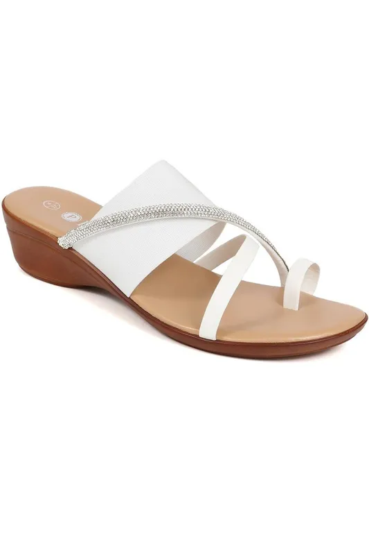 Pavers Women's Smart Toe Post Sandals in White Size: 6 White 6