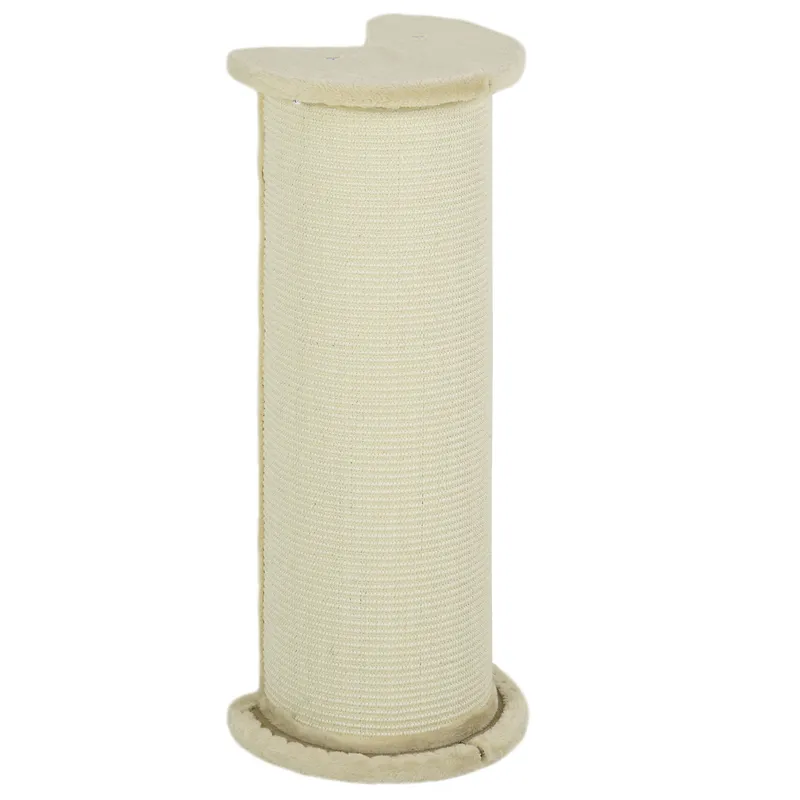 Pawhut - Cat Scratching Post with Sisal Rope Soft Plush Anti-Tip, 85cm, Beige