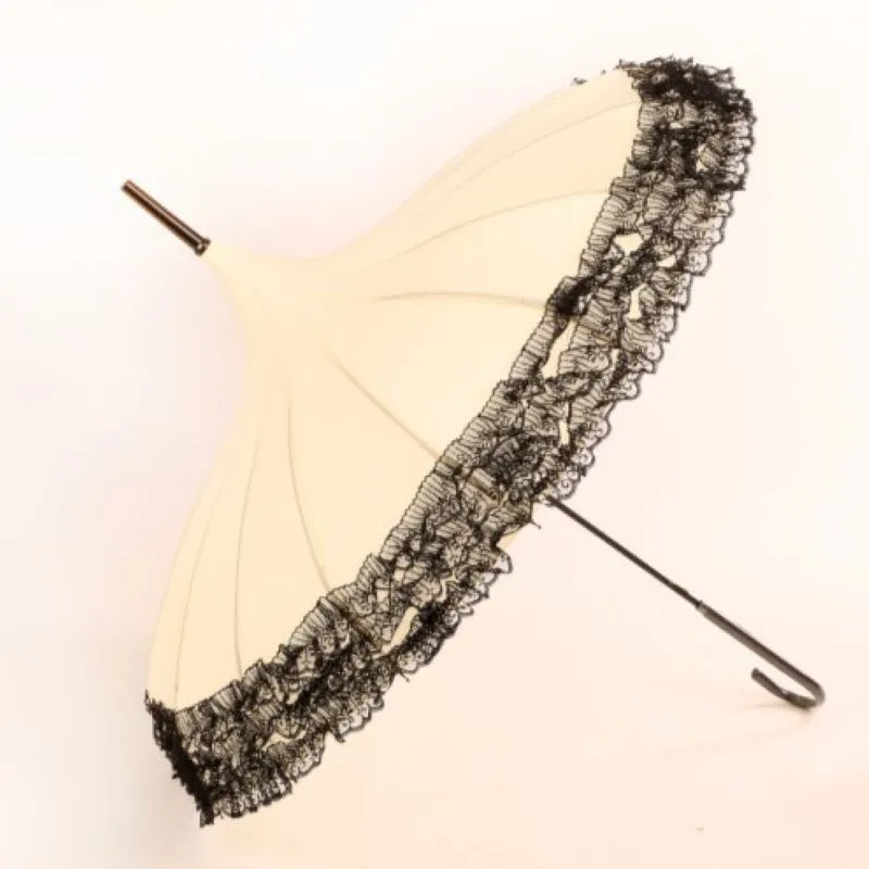 Peach Accessories Women's Pagoda Lacy Umbrella in White White