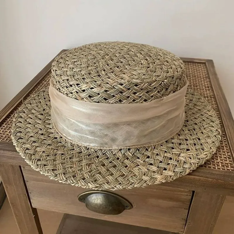 Peach Accessories Women's Wide Brim Sun Beach Straw Hat in Beige - Beige