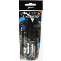Pebeo : 4Artist Marker : Duo Set : 2mm and 8mm Nib : Set of 2 : Black