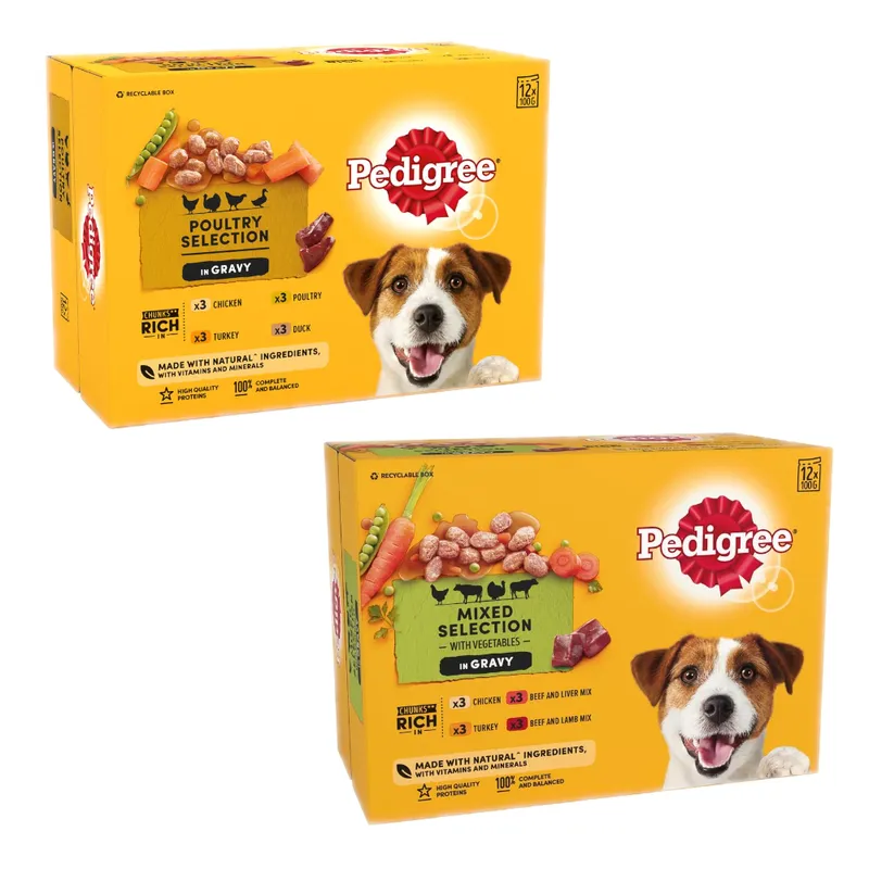 Pedigree - Pouch Adult Gravy Real Meals (12Pk) 100g PK4 - 720474