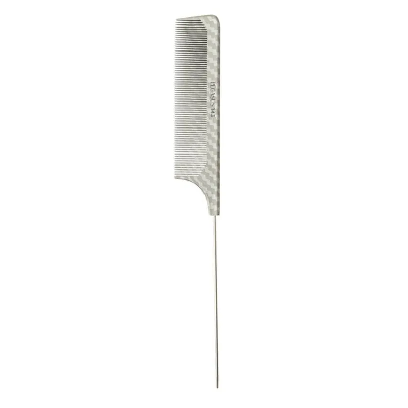 Pegasus Unisex Hard Rubber Longer Fine Tooth Metal Tail Comb - 143 in Carbon Fibre Size: 10g Carbon Fibre 10g female