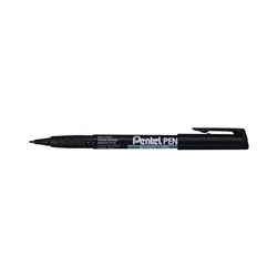 Pentel Permanent Marker Fine Black (Pack of 12) NMS50-A