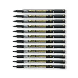 Pentel Permanent Marker Fine Point Black Pack of 12 NM470-A
