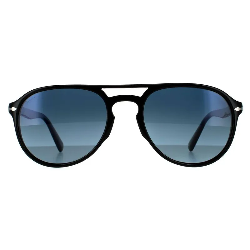 Persol Unisex Aviator Black Blue Gradient Polarized Sunglasses - Black
