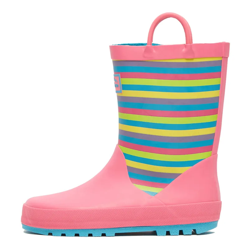 Peter Storm Kids' Stripe Wellies, Pink J1