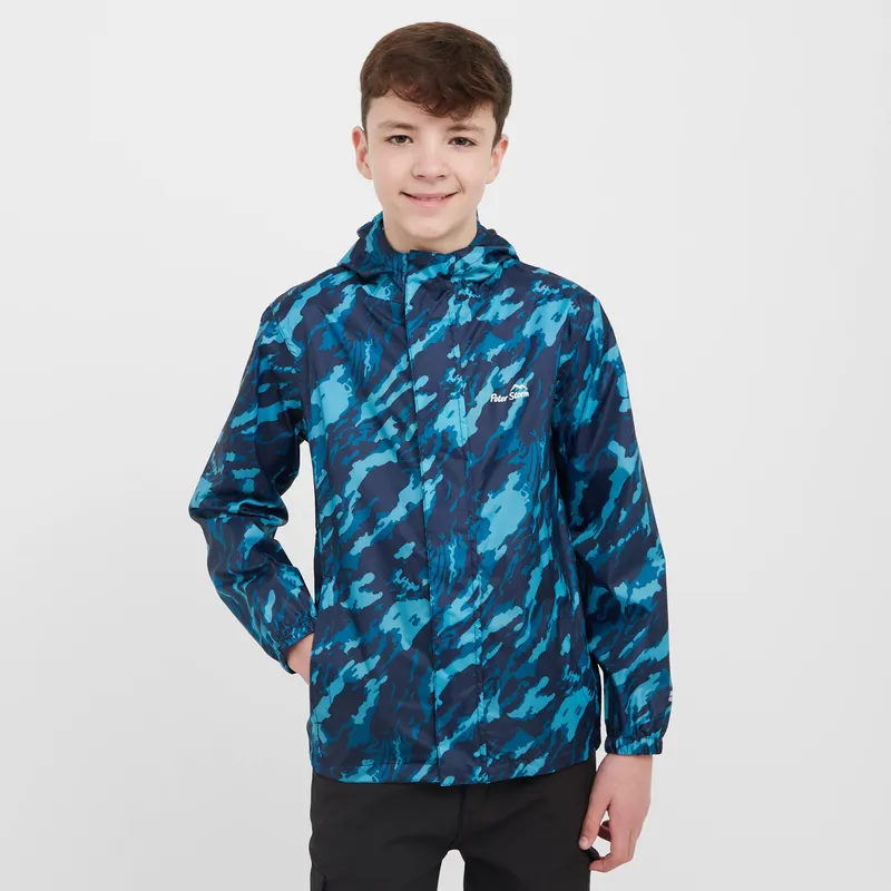 Peter Storm Kids' Camo Packable Jacket, Blue