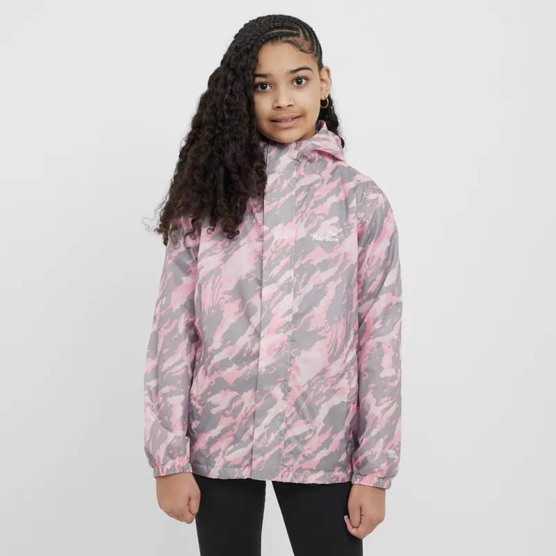 Peter Storm Kids' Camo Packable Jacket, Pink