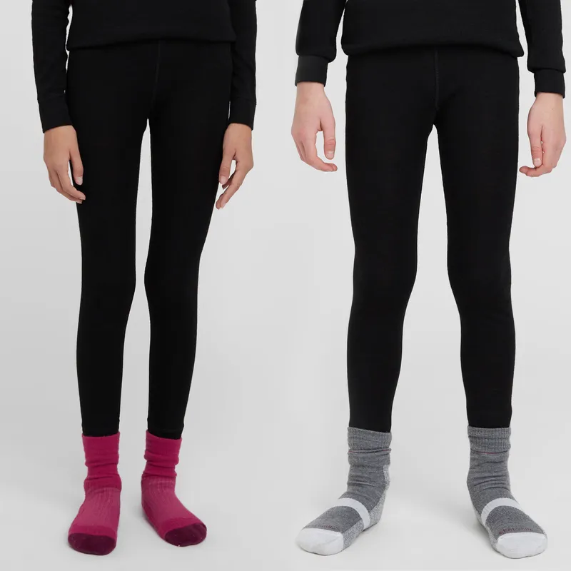Peter Storm Kids' Merino Baselayer Leggings, Black