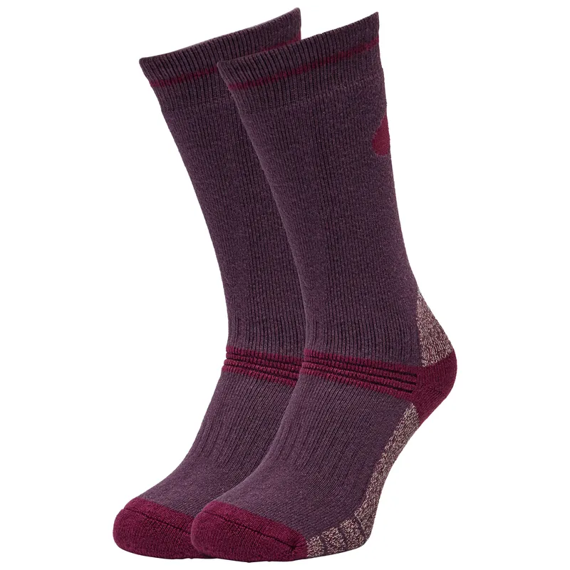 Peter Storm Women's Heavyweight Outdoor Socks - Twin Packs, Purple M