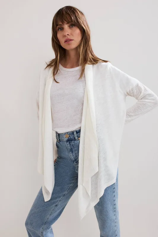 Phase Eight Women's Ayla Waterfall Cardigan Sweater in White Size: Small - White