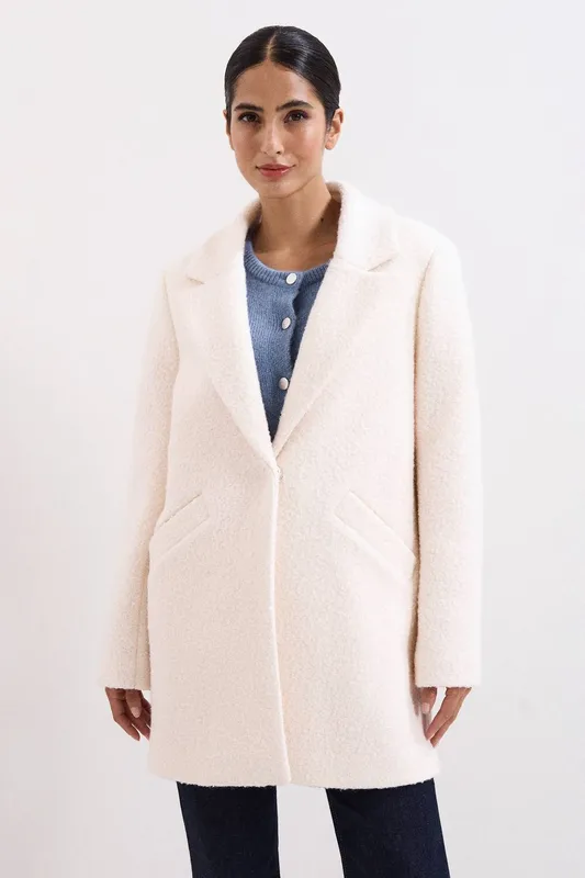 Phase Eight Women's Malin Wool Coat in Ivory Size: 14 - Ivory