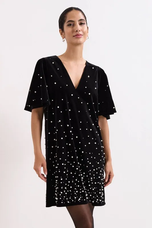 Phase Eight Women's Pennie Velvet Dress in Black Size: 10 Black 10
