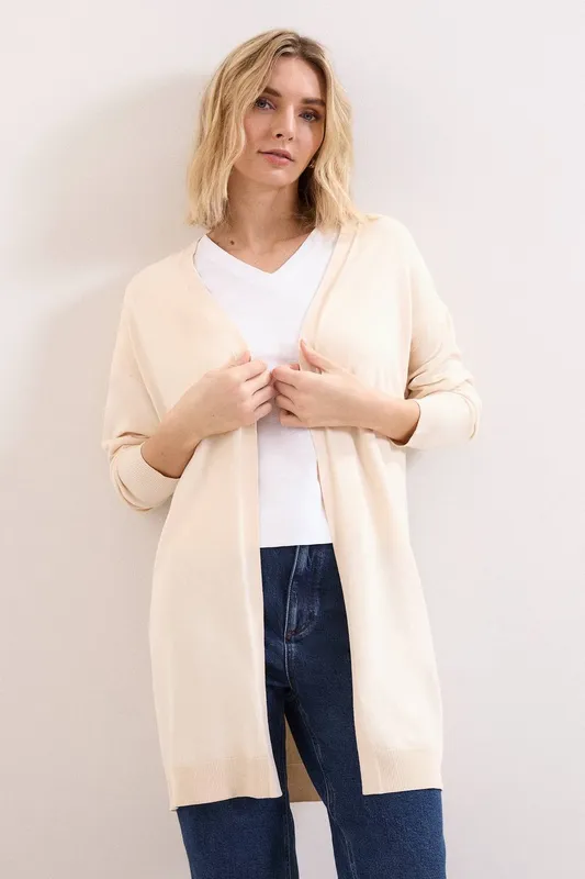 Phase Eight Women's Sabrina Longline Open Front Cardigan in Cream Size: XS Cream XS female