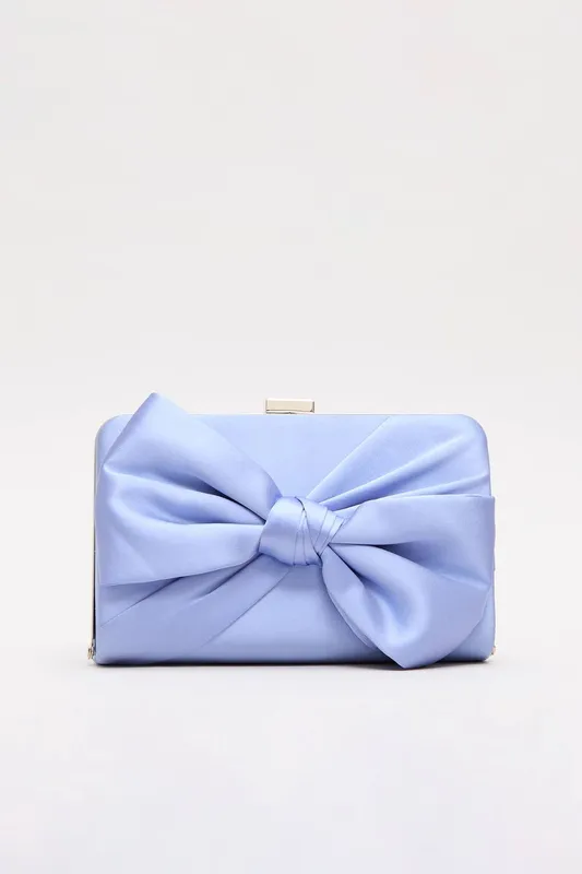 Phase Eight Women's Satin Clutch Bag in Baby Blue Baby Blue