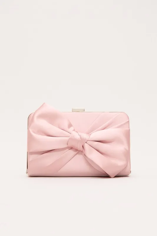 Phase Eight Women's Satin Clutch Bag in Baby Pink Baby Pink