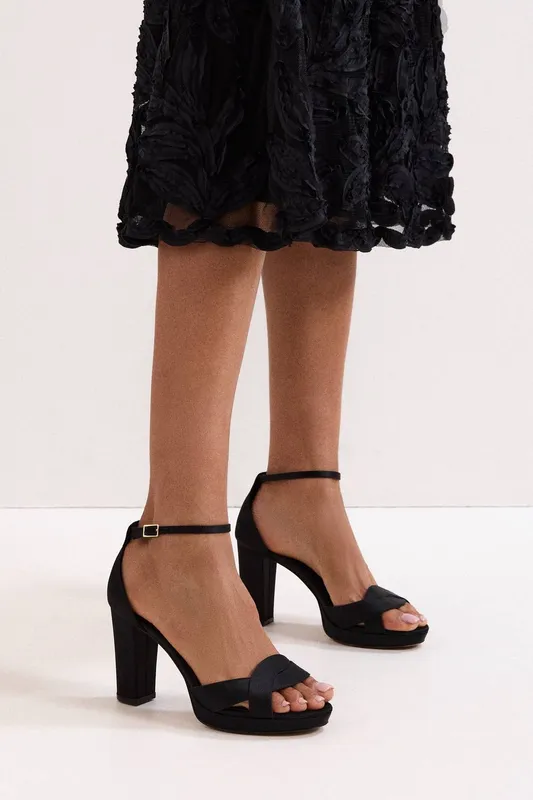 Phase Eight Women's Satin Twist Platform in Black Size: 8 - Black