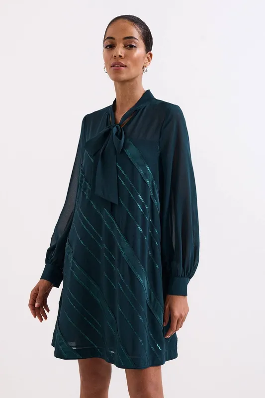 Phase Eight Women's Sonali Satin Dress in Turquoise Size: 14 - Turquoise