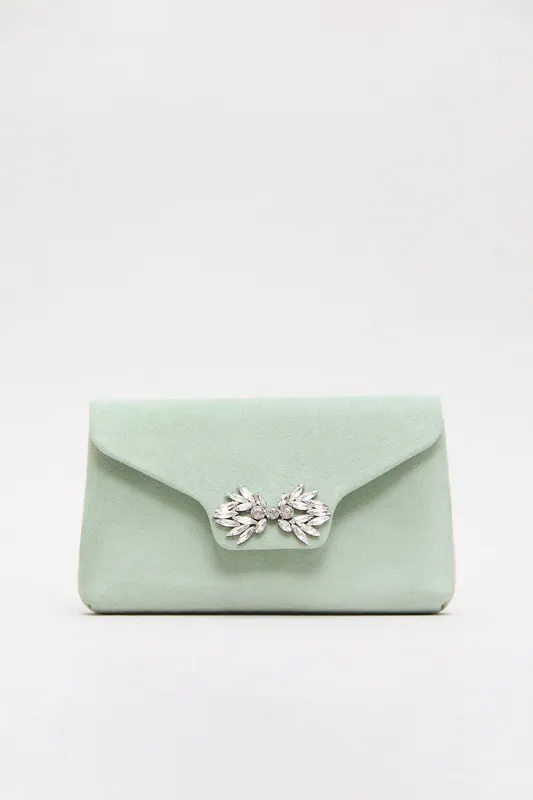 Phase Eight Women's Sparkle Clutch Bag in Mint Mint