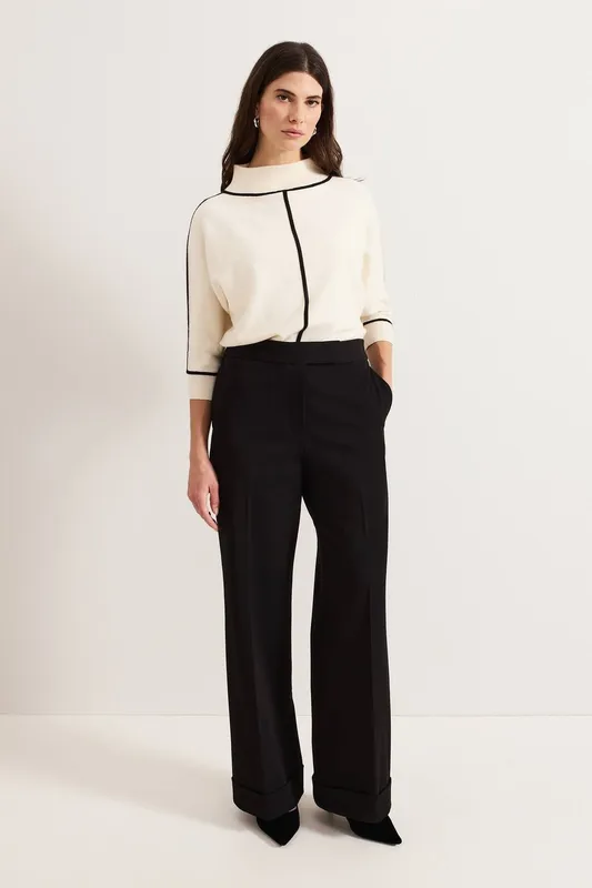 Phase Eight Women's Trixie Turn Up Hem Trouser in Black Size: 8 - Black