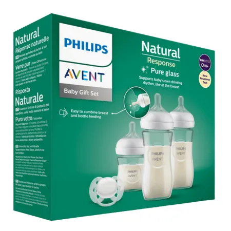 Philips Avent Natural Response Pure Glass 0+ Months Baby Gift Set
