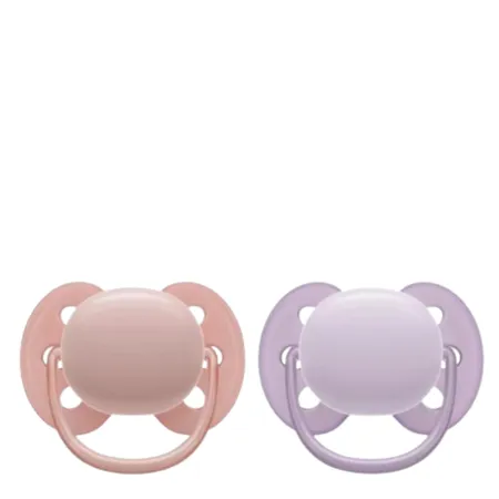 Philips Avent Ultra Soft 0-6m Boy Baby Pink & Purple Colour Pacifiers â 2 pcs