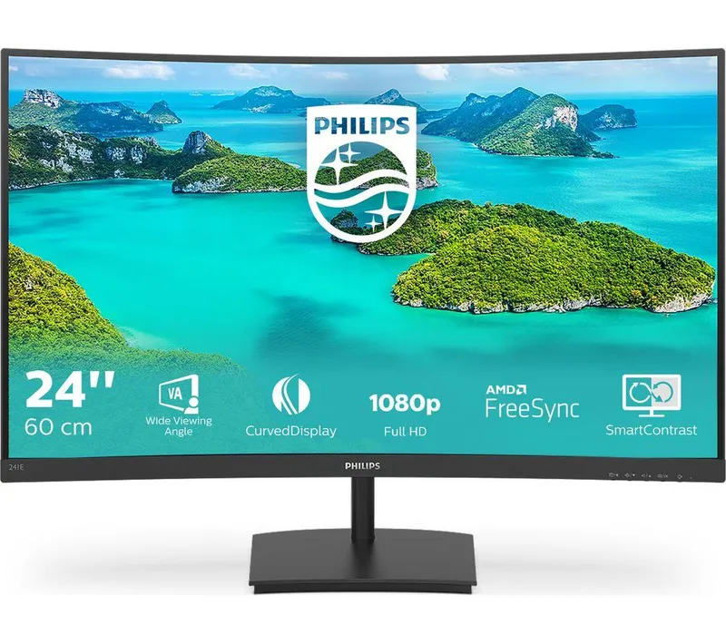 Philips 241E1SCA Full HD 24" Curved VA LCD Monitor - Black