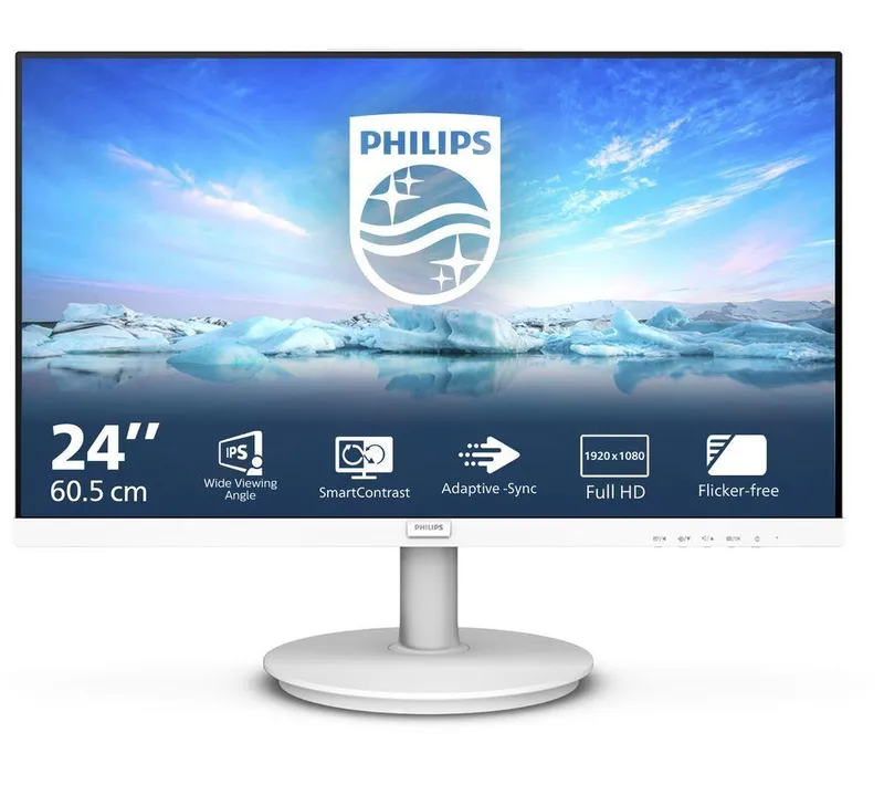 Philips V Line 241V8AW/00 23.8" Full HD Ips Monitor - 75Hz, SmartContrast, Eye Care Tech