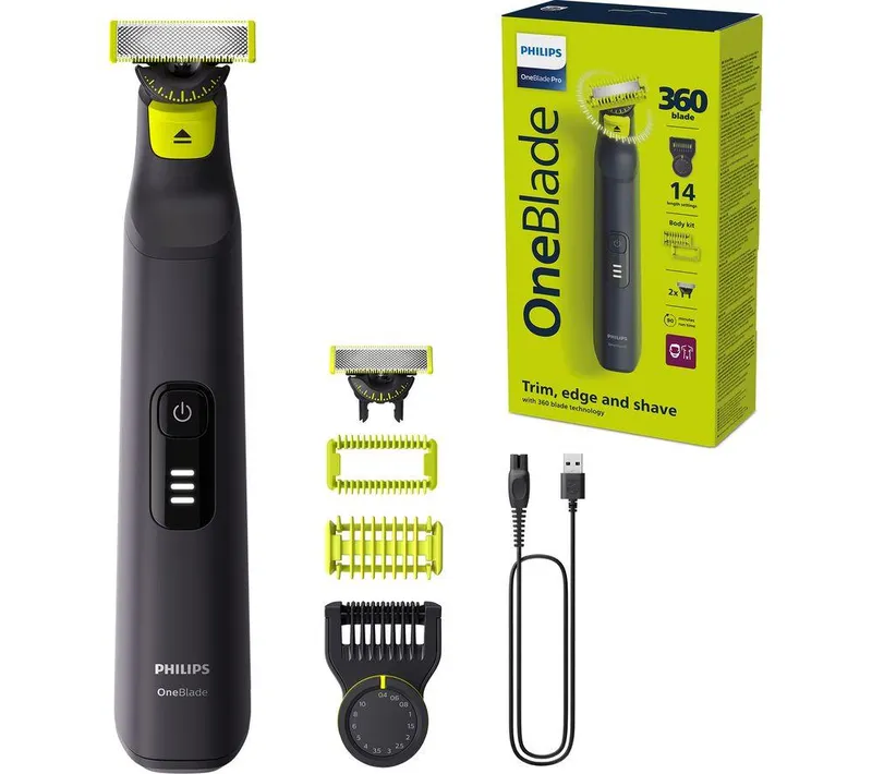 Philips OneBlade Pro 360 QP6542/15 Wet & Dry Foil Shaver - Black,Yellow
