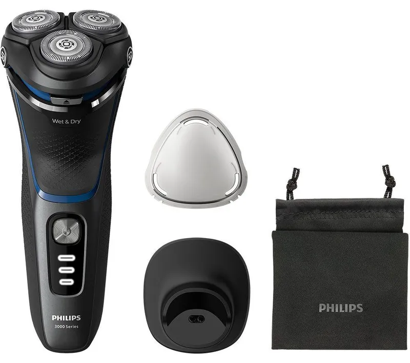 Philips Series 3000 S3344/13 Wet & Dry Rotary Shaver - Dark Moon, Silver/Grey