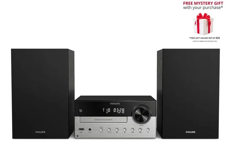 Philips Unisex TAM4205M2 BT Micro 60W Hi-Fi Music System CD/MP3 USB Port in Black Black One Size female