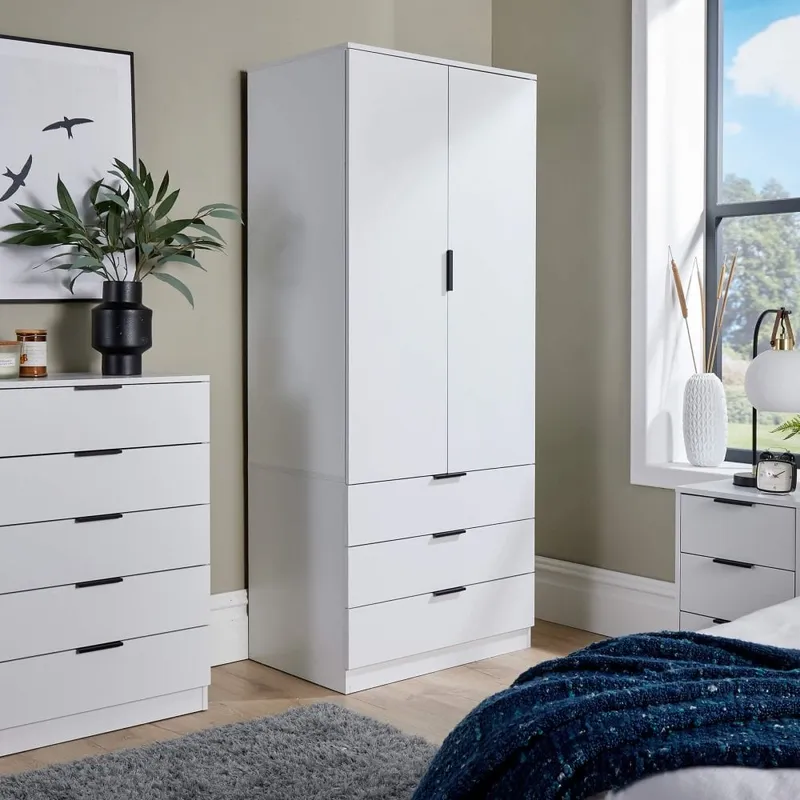 Phoenix 2 Door & 3 Drawer Wardrobe - White
