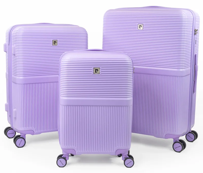 Pierre Cardin Monaco 3-Piece Cabin & Hold Luggage Set - Tsa 8-Wheel Travel Suitcases in Purple Size: 3 Pack Purple 3 Pack