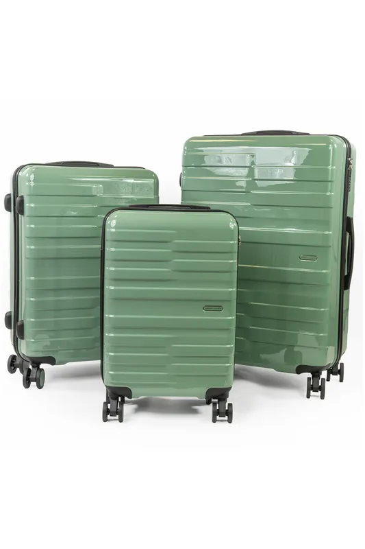 Pierre Cardin Provence Suitcases Hard 8 Wheel 3pc Luggage Set