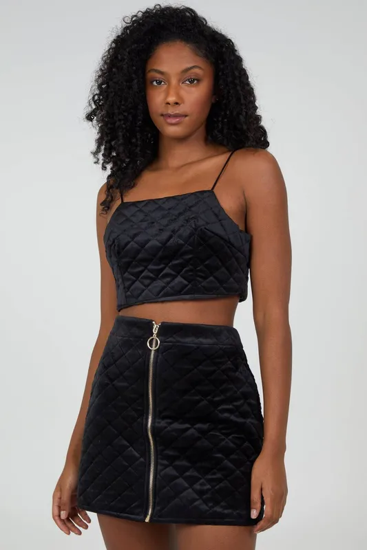 Pink Vanilla Women's Black Crop Cami Top Size: 10 - Black - Size: 10