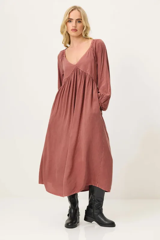 PixieGirl Women's Petite Tie Smock Dress in Pink Size: 14 Pink 14