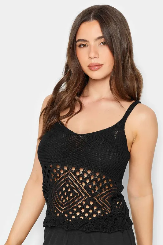PixieGirl Women's Petite Vest Top in Black Size: 12 Black 12