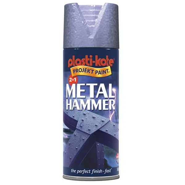 Plastikote Metal Paint Hammer Aerosol Spray Paint Black 400ml
