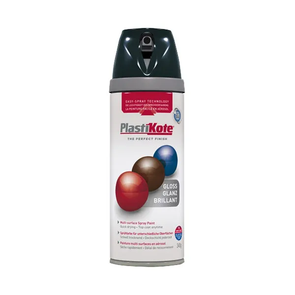 Plastikote Premium Gloss Aerosol Spray Paint Black 400ml