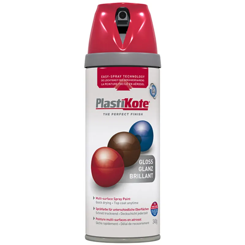 PlastiKote 440.0021107.076 Twist & Spray Gloss Bright Red 400ml PKT21107
