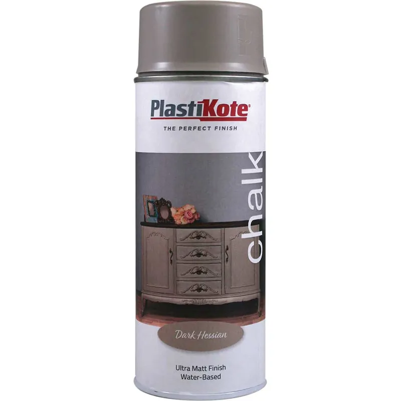 Plastikote Plasti-Kote Chalk Finish Spray Paint Dark Hessian 400ml