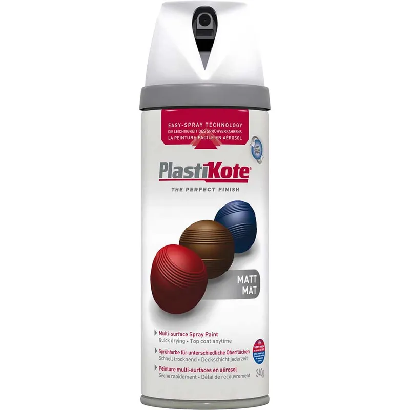 Plastikote - Twist & Spray Matt White 400ml