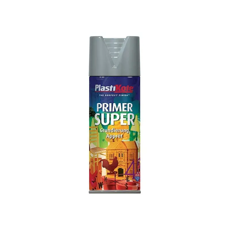 Plastikote Super Grey Primer Spray 400Ml Grey