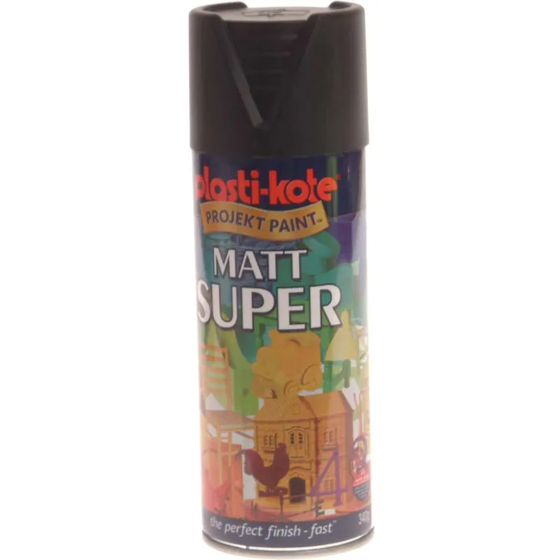 PlastiKote 440.0011102.076 Super Spray Matt Black Ral 9005 400ml