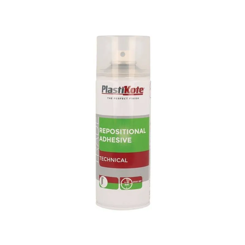 Plastikote Trade Repositional Spray Adhesive 400Ml in Clear Clear