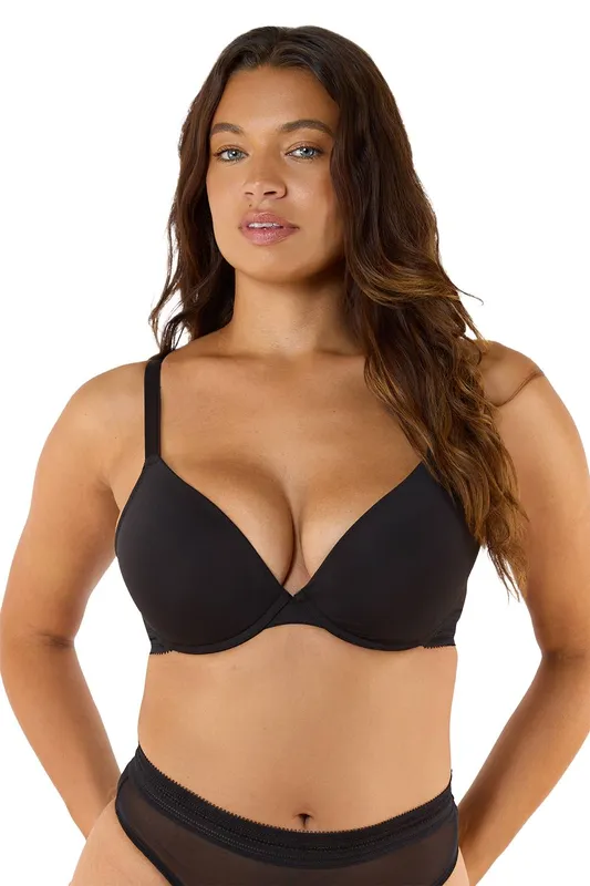 Playful Promises Women's Icon Black Microfiber 'Moulded Cup Bra' Size: 36D Black 36D