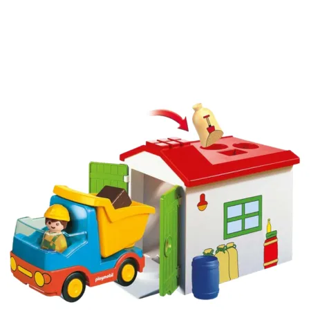 Playmobil 1.2.3 Truck with Fillable Sorting Garage Playset