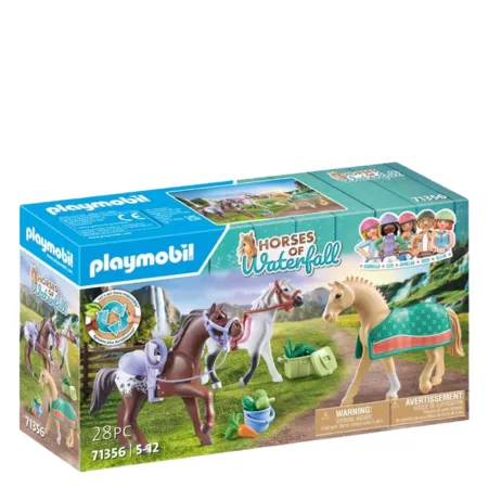 Playmobil Horses of Waterfall Three Horses with Saddles